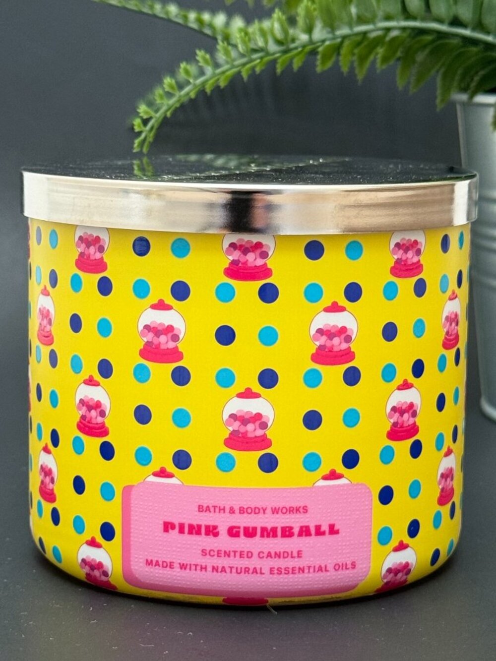 BBW Pink Gumball (Bubblegum) Bath & Body Works 3 Wick Candle